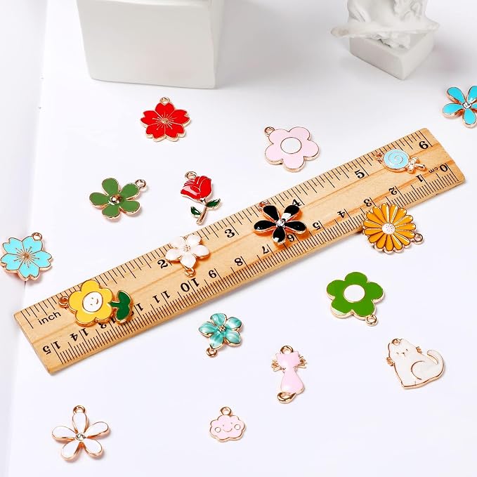 MARFOREVER 120 Pcs Spring Summer Flower Charms - Image 3