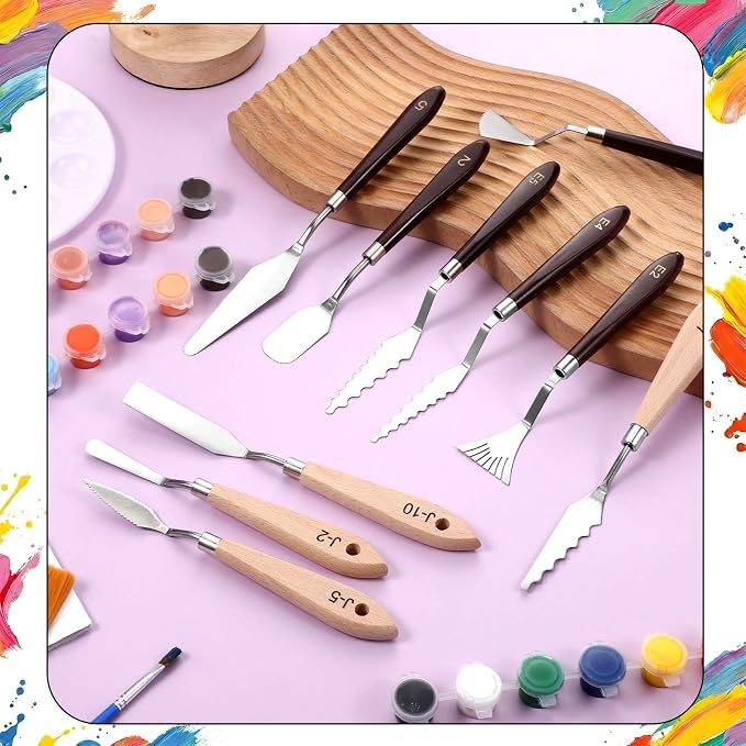 29 Piece Palette Knife Set | Numbered Paint Spatula Stainless Steel - Image 7