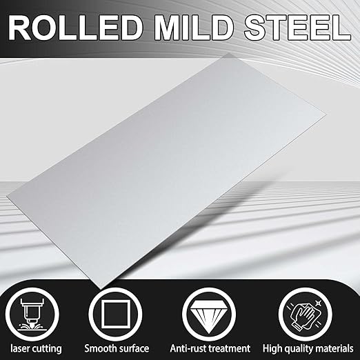 Hicarer 1 Pcs Mild Steel Sheet Cold Rolled 18 Gauge Metal Plate Weldable Metal Sheets for Professional Industrial DIY Use, Clean Surface Easy to Weld (36'' X 12'')
