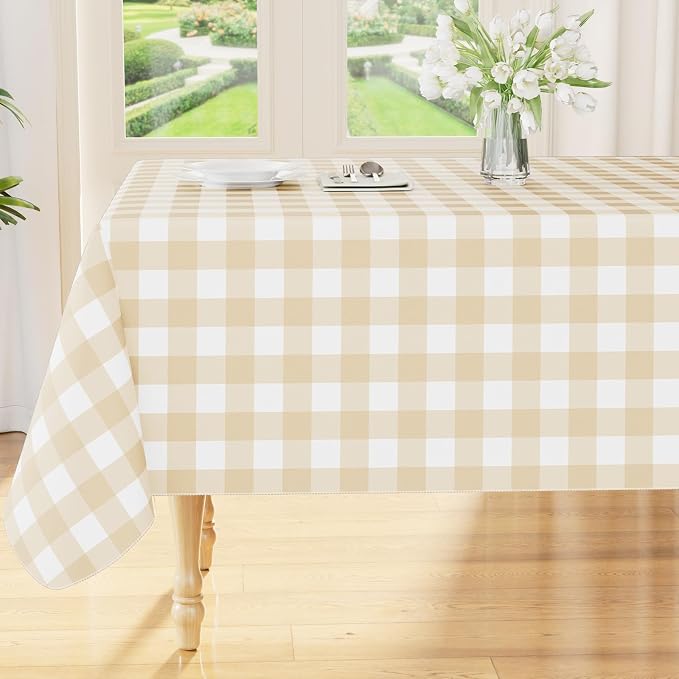 Smiry Square Table Cloth, Waterproof Vinyl Tablecloth by Smiry