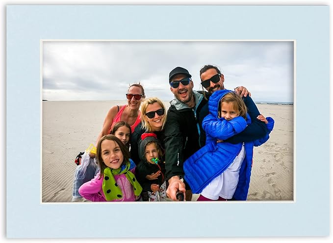 11x14 Mat for 8.5x11 Photo - Precut Baby Blue Picture Matboard for Frames 11 x 14 Inches - Bevel Cut to Display Art 8.5 x 11 Inches - Acid Free Pack of 100 MATS with Backing Boards & Clear Bags