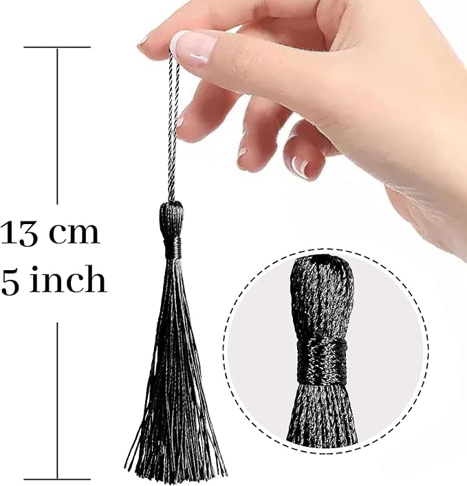 100 Pcs Black Mini Tassels 13cm/5 Inch - Image 2
