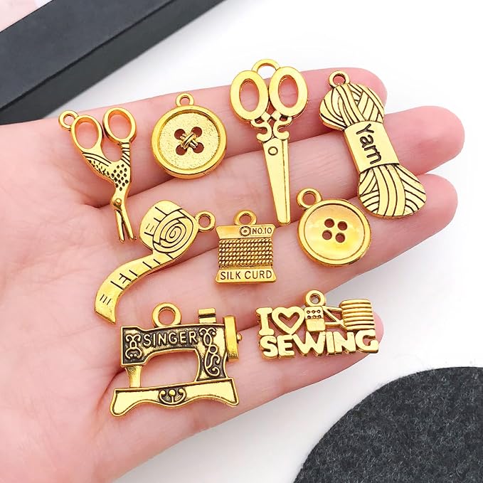 WOCRAFT 60pcs Antique Gold Sewings Bracelet Charms - Image 2