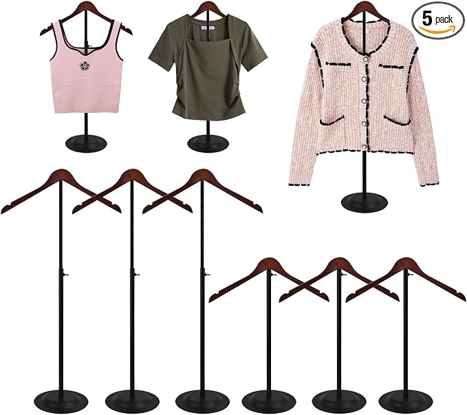 6 Pack T Shirt Display stand for Vendors, Adjustable T shirt Shoulder Stand | by Unknown