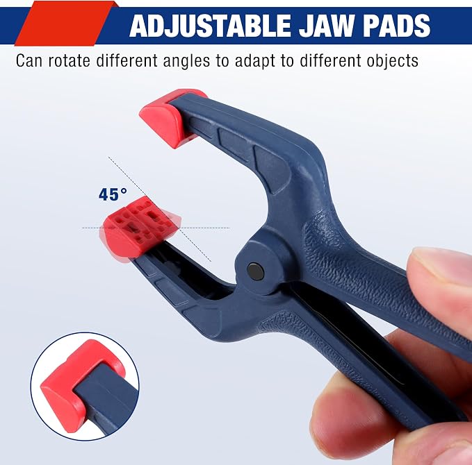 WORKPRO Spring Clamp Set 16-Piece 3-3/8" Adjustable Jaw Pads | Durable Nylon: - Image 3