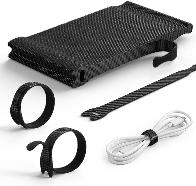 Lamicall 60PCS Reusable Cable Ties, Upgraded Tapered Tail by Lamicall