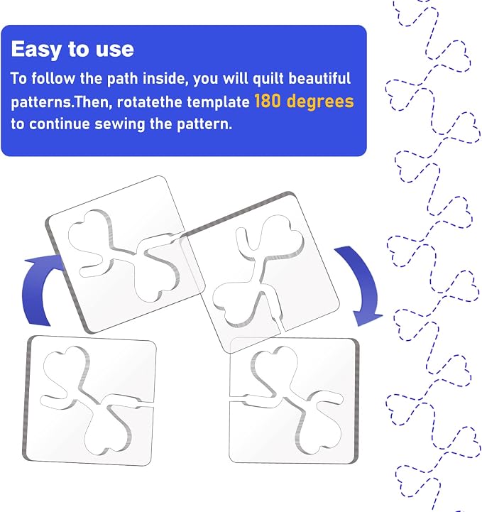 Kapyoo Free Motion Quilting Templates Set Quilting Rulers and Templates - Image 6