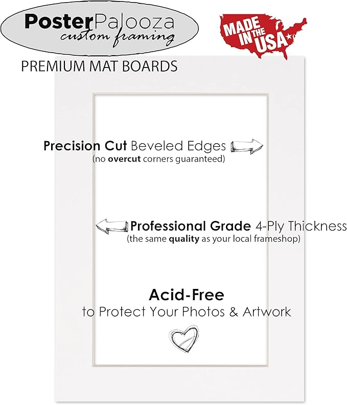 11x14 Grey Suede Matboard Bevel Cut for 8.5x11 Photos - Acid Free Light - For Pictures, Photos, Framing - 4-ply Thickness