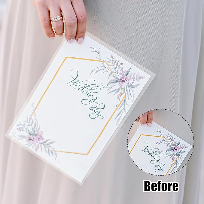 200 Sheets Vellum Paper, Translucent Printable Vellum Tracing Paper, Glassine Papers for Wedding Invitation Drawing Sketching Writing(8.3×5.7 Inches)