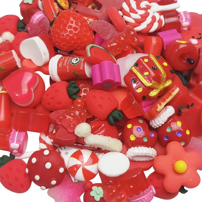 Chenkou Craft 50pcs Lots Mix Assort Christmas Red DIY Flatbacks Resin Flat Back by ChenkouCraft