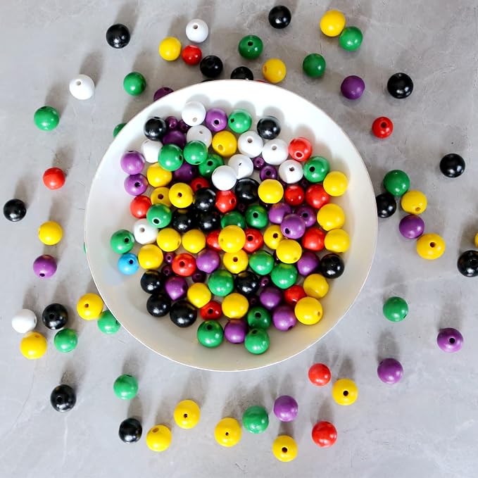150Pcs Purple Wooden Beads - 18mm - Image 3