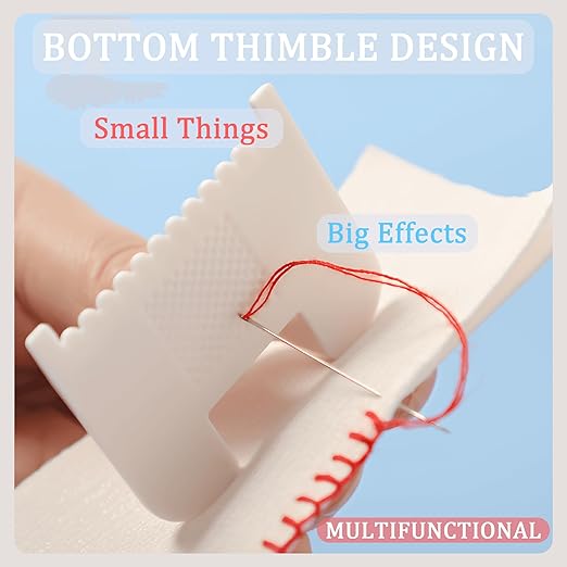 1 PCS Square 3mm Edge Lock Seam Guide, Mini Sewing Finger Ruler for Hand Sewing, DIY Sewing Kit Tool, Sewing Needle Gauge Measuring Guide, Square White