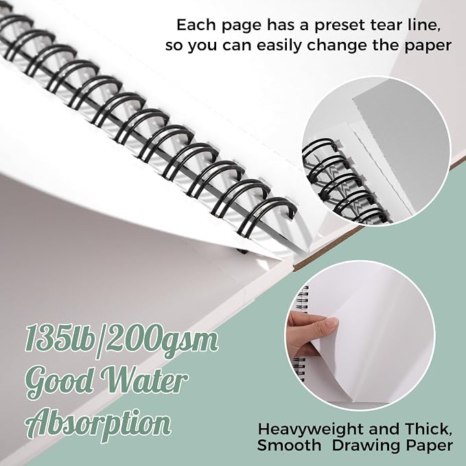 2 Pack Marker Paper Pad, 7.6×10in Double Sided Bleedproof Sketch Pad, - Image 4