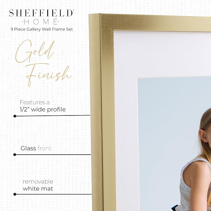 Sheffield Home 9 Piece Gallery Wall Frame Set, 11x14 Inch - Image 4