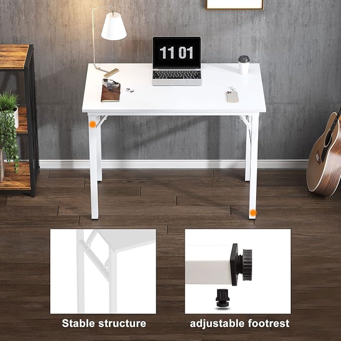 Need Small Folding Computer Desk, 31.5 Inch Writing Table, Sturdy Foldable Desk - Image 8