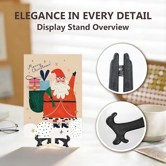 Artliving 5 Inch Black 12pcs/Set Plastic Easels Plate Display Stands Picture - Image 5