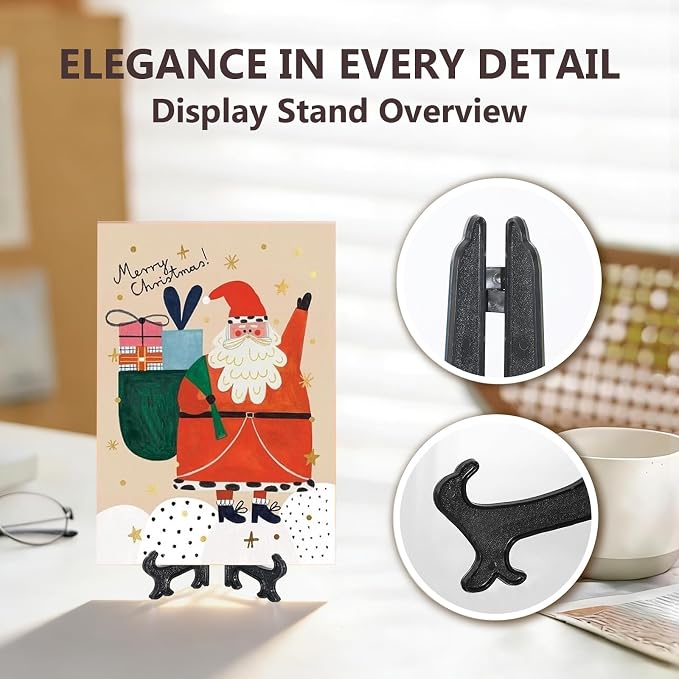 Artliving 4 Inch Black 12pcs/Set Plastic Easels Plate Display Stands Picture - Image 5