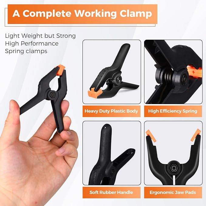 Heavy Duty Spring Clamps, 3.7 Inch Small Heavy Duty Clip - Image 3