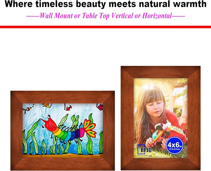 RPJC 4x6 inch Picture Frame Made of Solid Wood High Definition Glass - Image 5