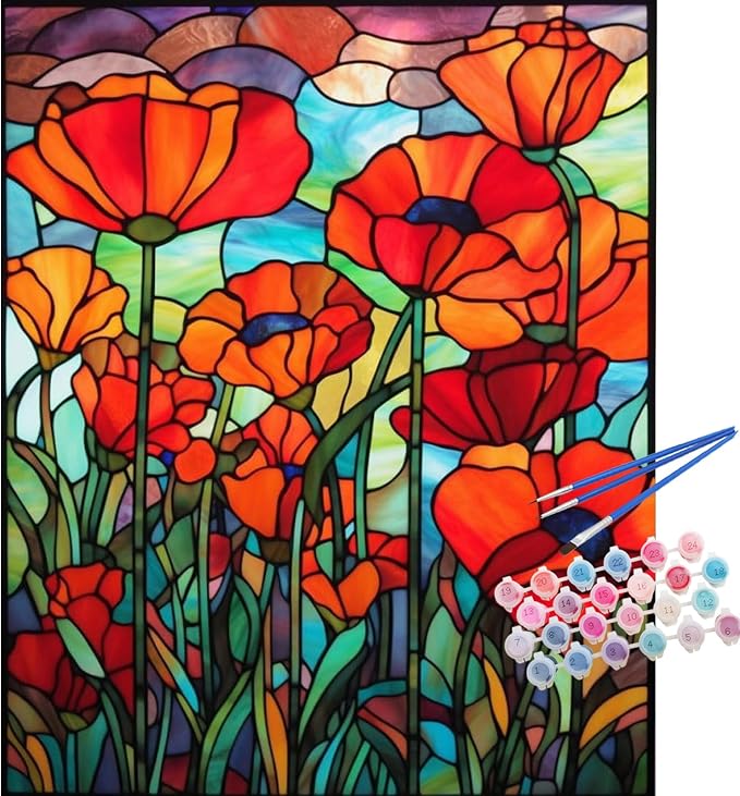 TOCARE Stained Glass Paint by Numbers Kit by TOCAREDirect
