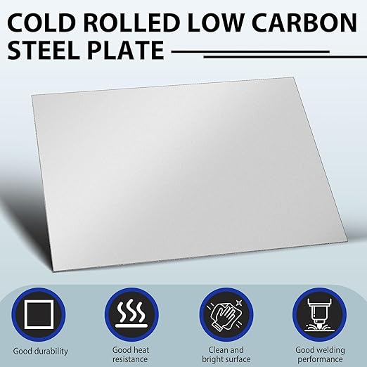 2 Pcs 16 x 12 Inch Mild Steel Sheet Cold Rolled 16 Gauge Metal Plate Weldable Metal Sheets for Professional Industrial DIY Use, Clean Surface Easy to Weld