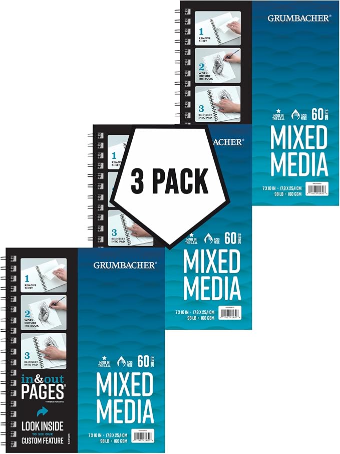 Grumbacher 7" x 10" Mixed Media Paper Pad by Grumbacher