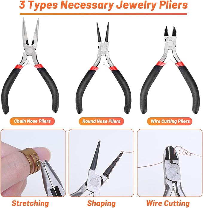 Audab Jewelry Wire Wrapping Jewelry Making Supplies Kit, Ring Sizer Measuring - Image 5