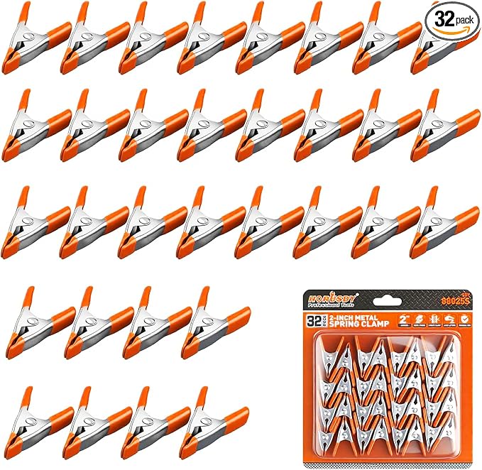 HORUSDY 32-Piece 2" inch Small Spring Clamp, Spring Metal Spring Clamps by HORUSDY