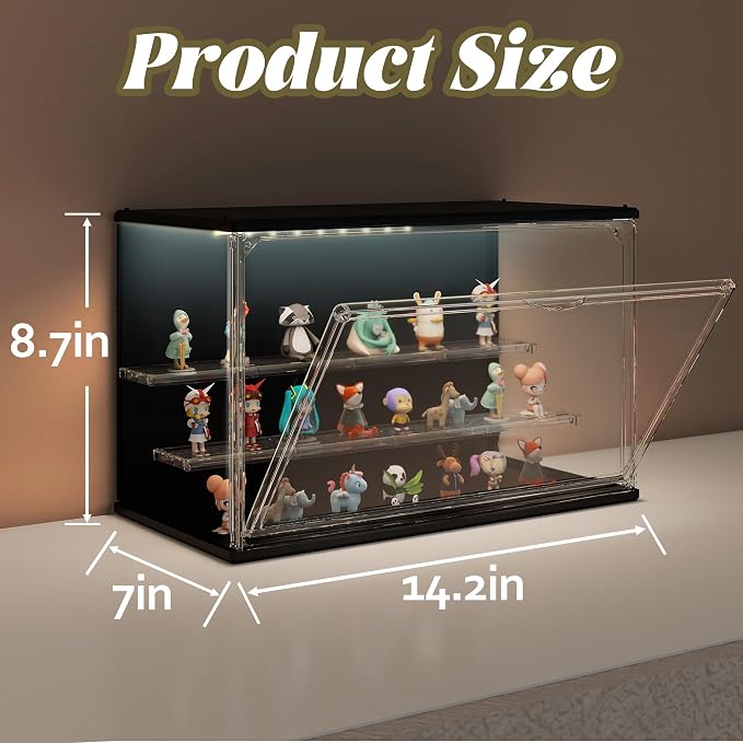Clear Display Case for Collectibles, 3-Tier Adjustable Figure Display Case - Image 2