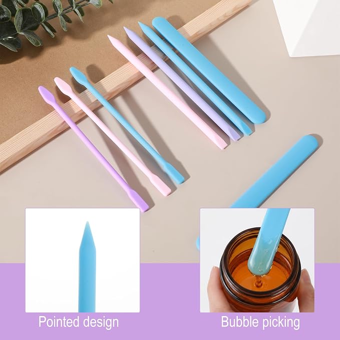 8PCS Silicone Stir Sticks Resin Tools, Reusable Mixing Sticks Silicone Stick - Image 4