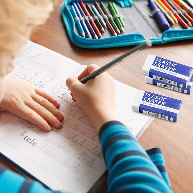 25 Pack White Eraser for Pencil, Bulk Art Erasers for Drawing Sketching, Pencil Erasers Rubber for Kids Prize, School Classroom Students, Office Supplies
