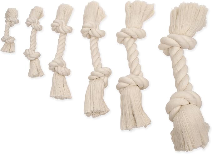 Mammoth Pet Products Dog, Flossy Chews 100-Percent Cotton White Rope Bone - Image 5