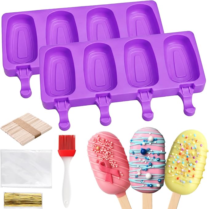 Mity rain 2 Pack Cake Pop Molds Silicone, 8 Cavity Reusable Cakesicle Molds | by Mityrain