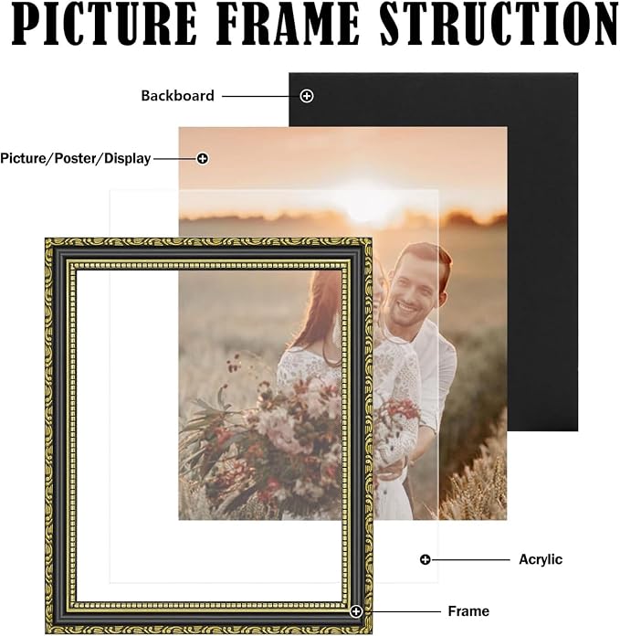 6×8 Picture Frame Gold - Image 2