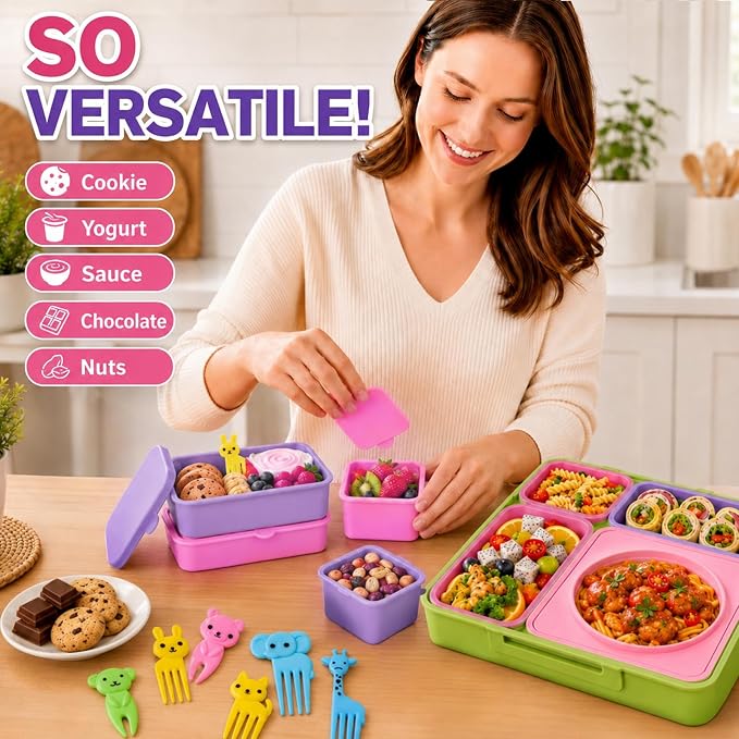 XANGNIER 4 Pack Silicone Lunch Containers Compatible - Image 5