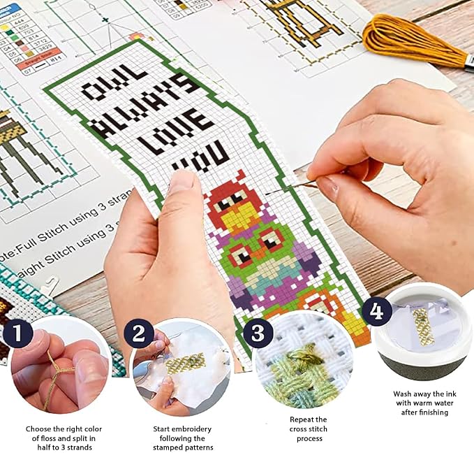 ORIGACH 6 Set Cross Stitch Bookmark Kit - Image 4