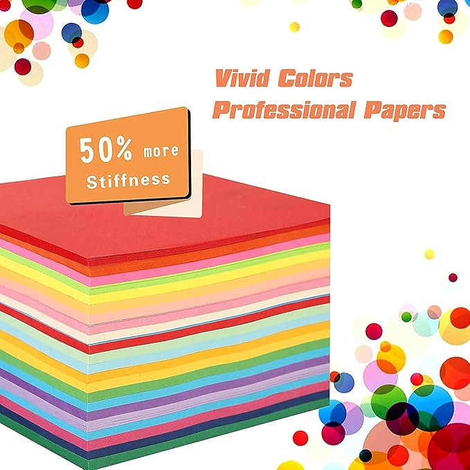 160 Sheets Origami Paper Double Sided for Arts & Crafts 20 Vivid Colors - 6 x 6 Inch Square Easy Fold Paper for Beginner