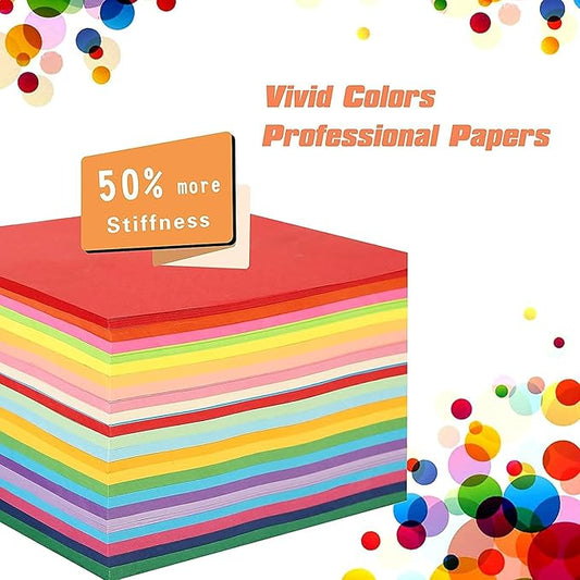160 Sheets Origami Paper Double Sided for Arts & Crafts 20 Vivid Colors - 6 x 6 Inch Square Easy Fold Paper for Beginner