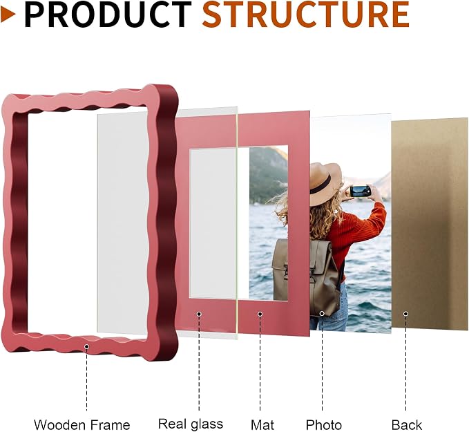8X8 Wavy Picture Frame With Mat - Image 4