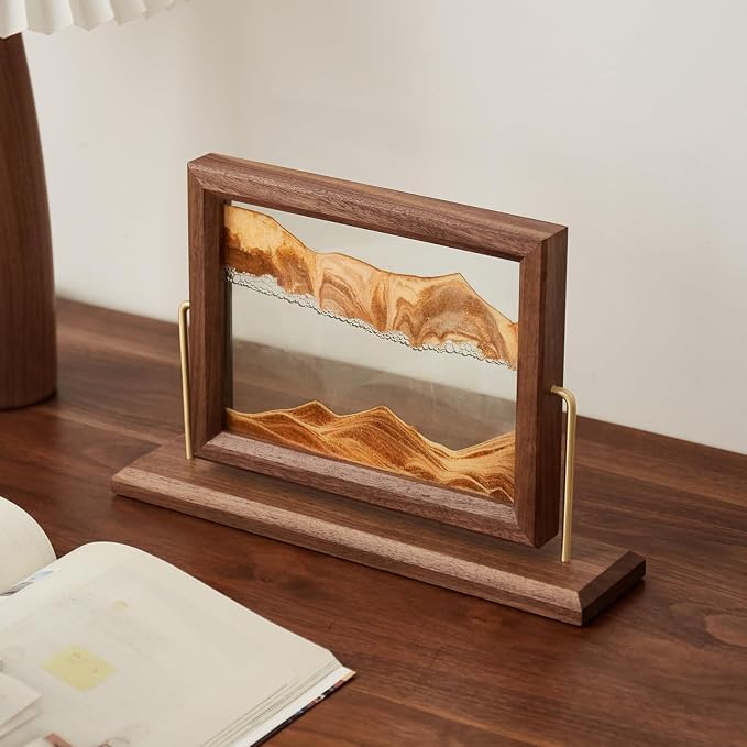 Solid Wood Oasis Mini Art Liquid Motion 360-Degree Rotation, Made of Black - Image 9