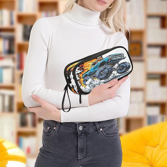 Truck Flame Pencil Case Box Boys Girls Large Pencil Pouch - Image 6
