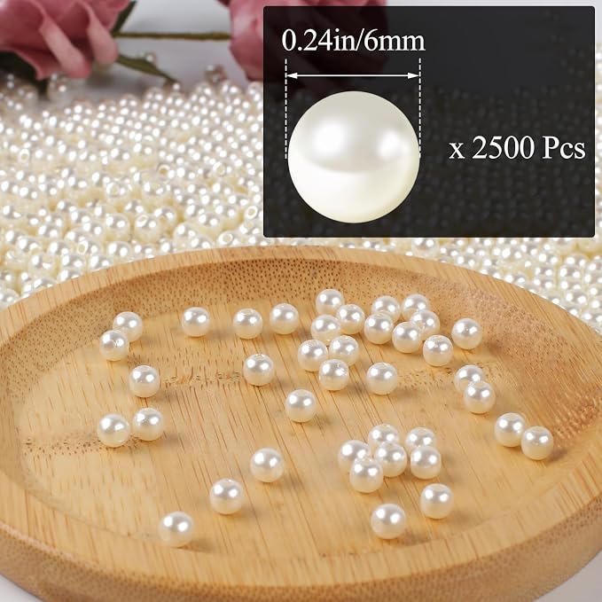 Phinus 2500 Pcs 6mm Pearl Beads - Image 2