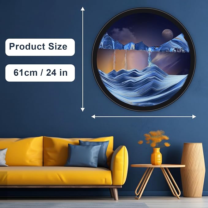 Mtadmai 24" Moving Sand Art, 3D Sand Art Pictures Deep Sea Sandscape Living - Image 2