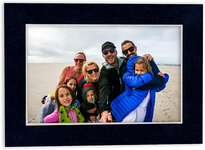 11x14 Mat Bevel Cut for 8.5x11 Photos - Acid Free Navy Suede Precut Matboard With Backing Board and Crystal Clear, Self Seal Mat Bag - For Pictures, Framing - 4-ply Thickness