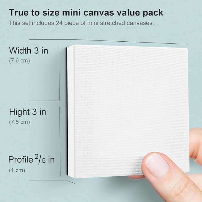 AUREUO Mini Magnetic Stretched Canvas 3x3 Inch / 24 Pack - Image 2