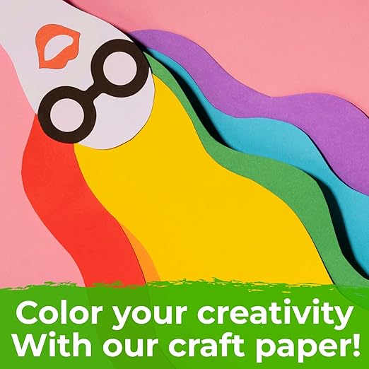 24" x 1200" (100 ft) Pack of 10 Rolls USA-Made Multi-Color Kraft Paper, 45 lbs/66 GSM – Colored Kraft Paper for Packing, Crafts, DIY Projects, Gift Wrapping – Non-Toxic, Safe for Kids