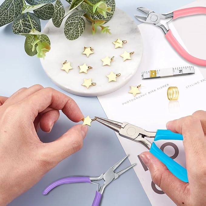 3 Pack Jewelry Pliers Set, Mini Pliers Set with Needle/Round, Carbon Steel Jewelry Tools with Storage Box, Applicable to Jewelry Making Supplies, Handicrafts, Earring Making