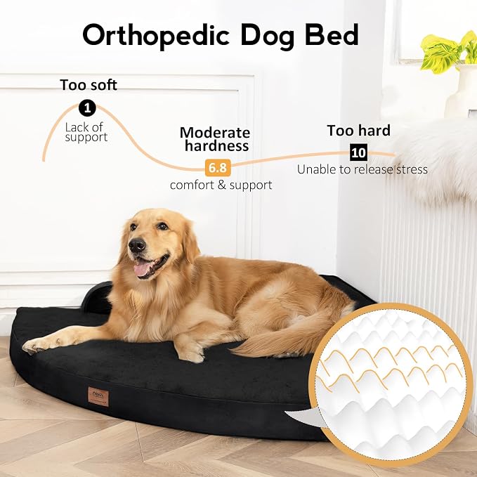 Large Orthopedic Dog Bed with Sides XXL Dog Beds with Removable Washable Cover - Image 2