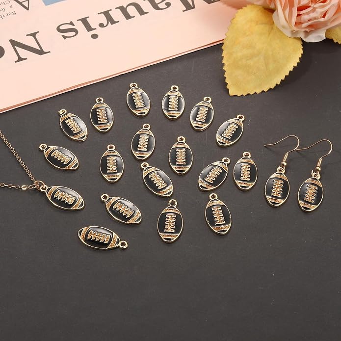 20PCS Sports Charms Enamel Basketball Baseball Pendant Charms - Image 2