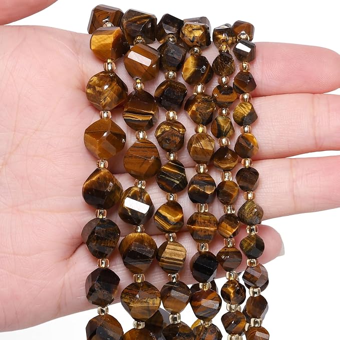 34pcs Natural Tiger's Eyes Stone Beads - Image 4